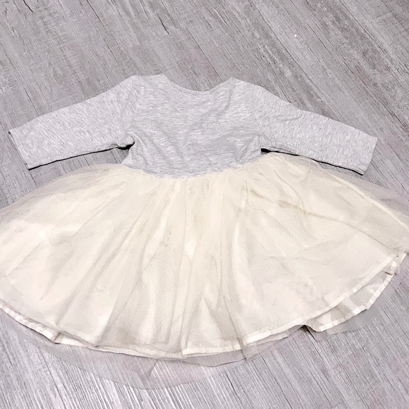 Old Navy Grey & White Tutu Diaper Dress Onesie - Picture 2 of 4